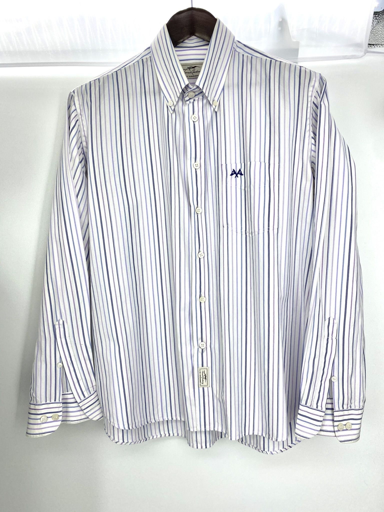 Burberry 🔥 vintage Tb Burberry shirt striped long sleeve Xl Size US XL / EU 56 / 4 - 2 Thumbnail