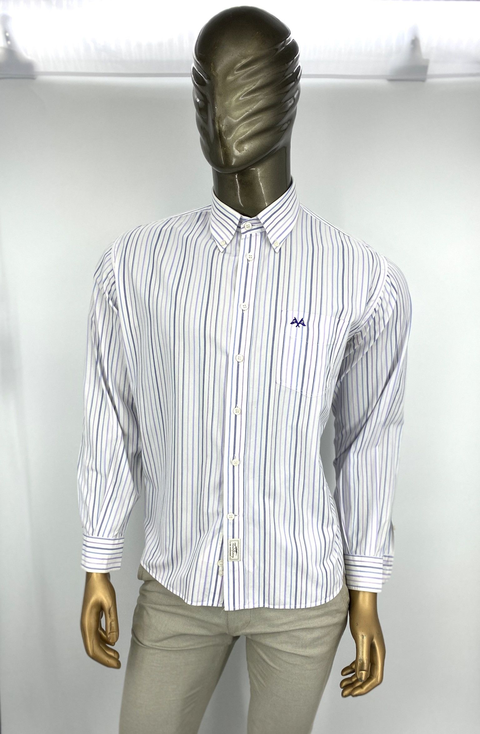 Burberry 🔥 vintage Tb Burberry shirt striped long sleeve Xl Size US XL / EU 56 / 4 - 1 Thumbnail