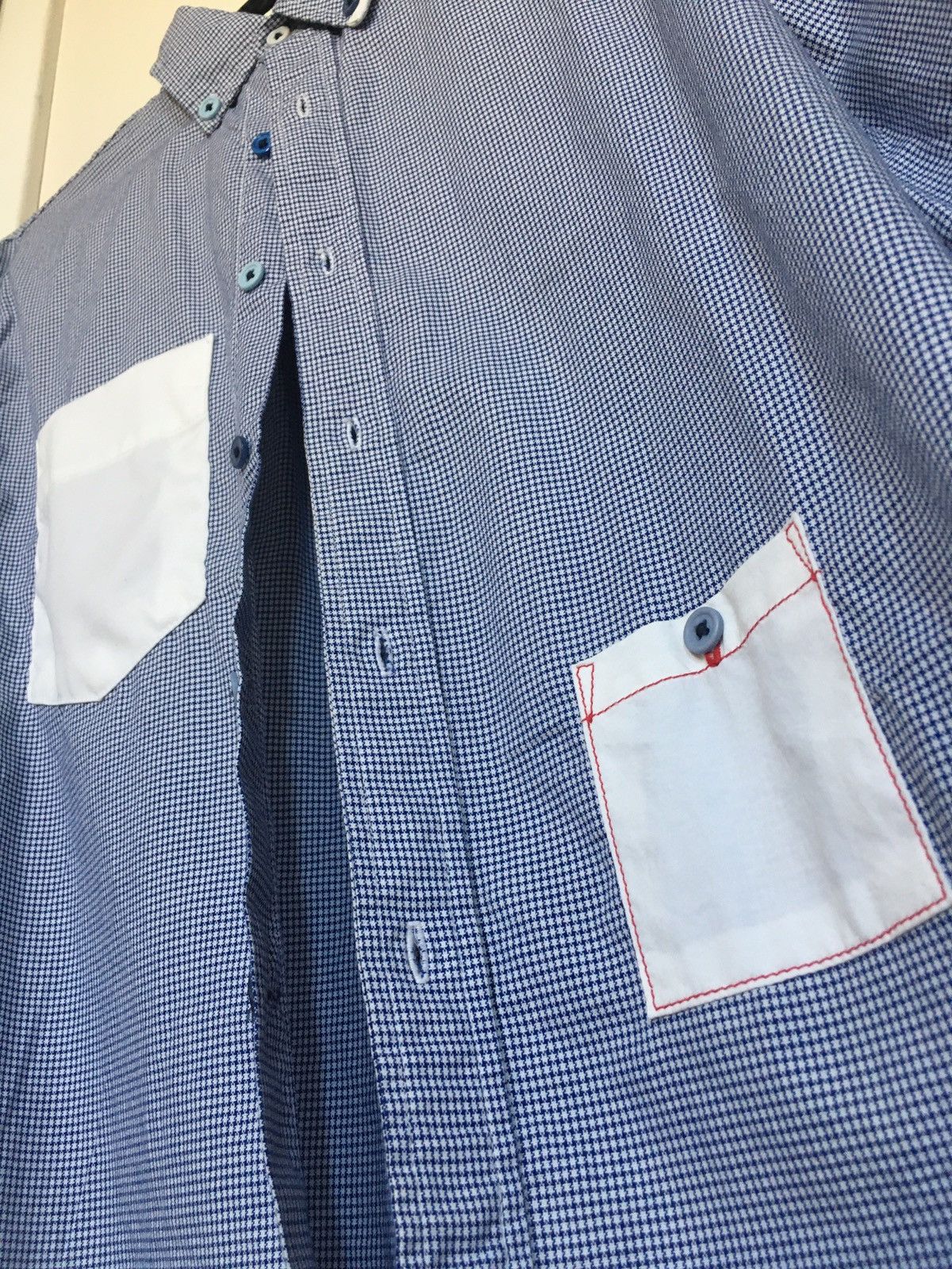 Atelier & Repairs Blue Houndstooth Button Down Size US L / EU 52-54 / 3 - 3 Thumbnail