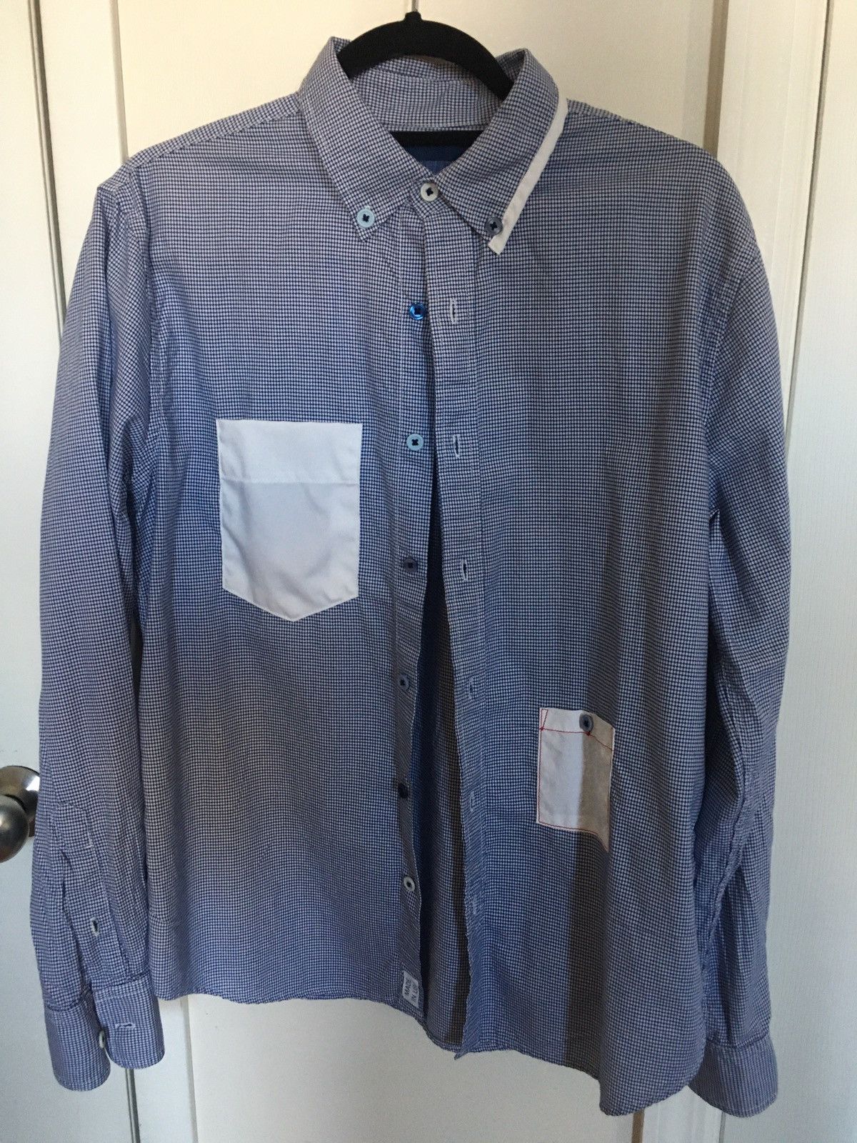 Atelier & Repairs Blue Houndstooth Button Down Size US L / EU 52-54 / 3 - 1 Thumbnail