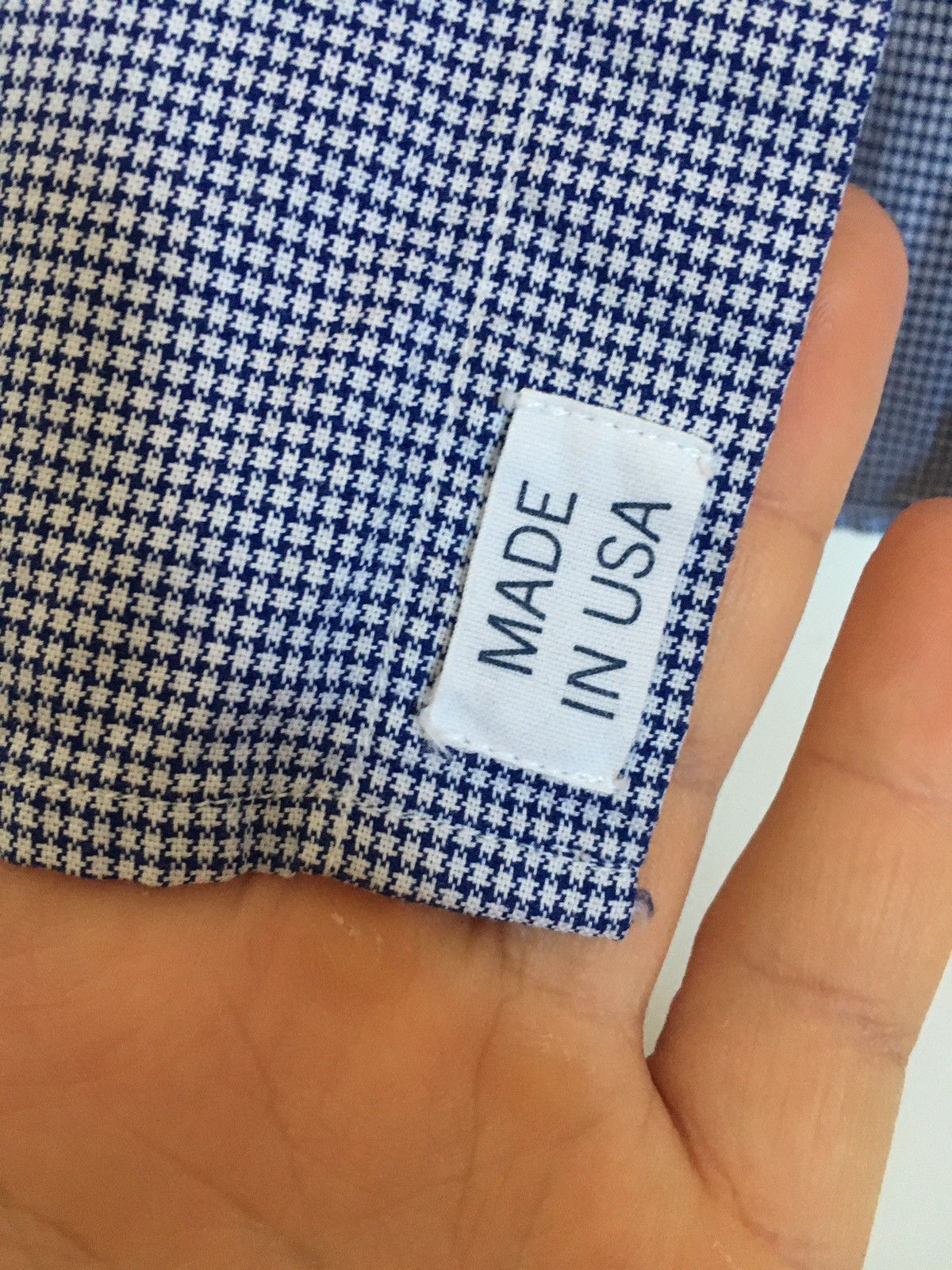 Atelier & Repairs Blue Houndstooth Button Down Size US L / EU 52-54 / 3 - 4 Thumbnail