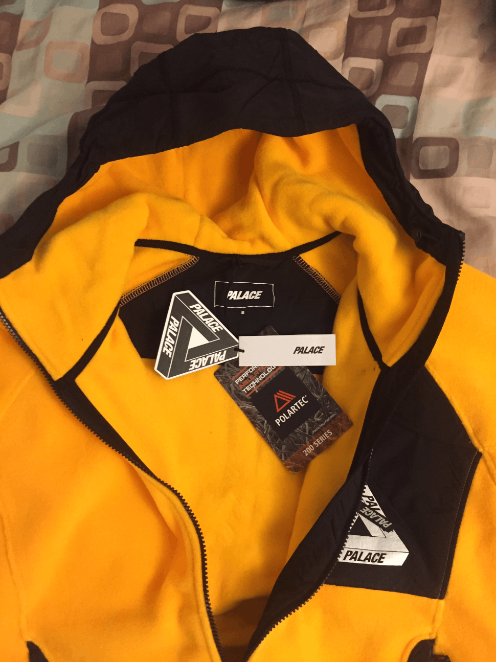 Palace Polartec Yellow Hooded Fleece Jacket | Grailed