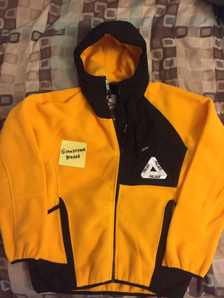 Palace Polartec Yellow Hooded Fleece Jacket | Grailed