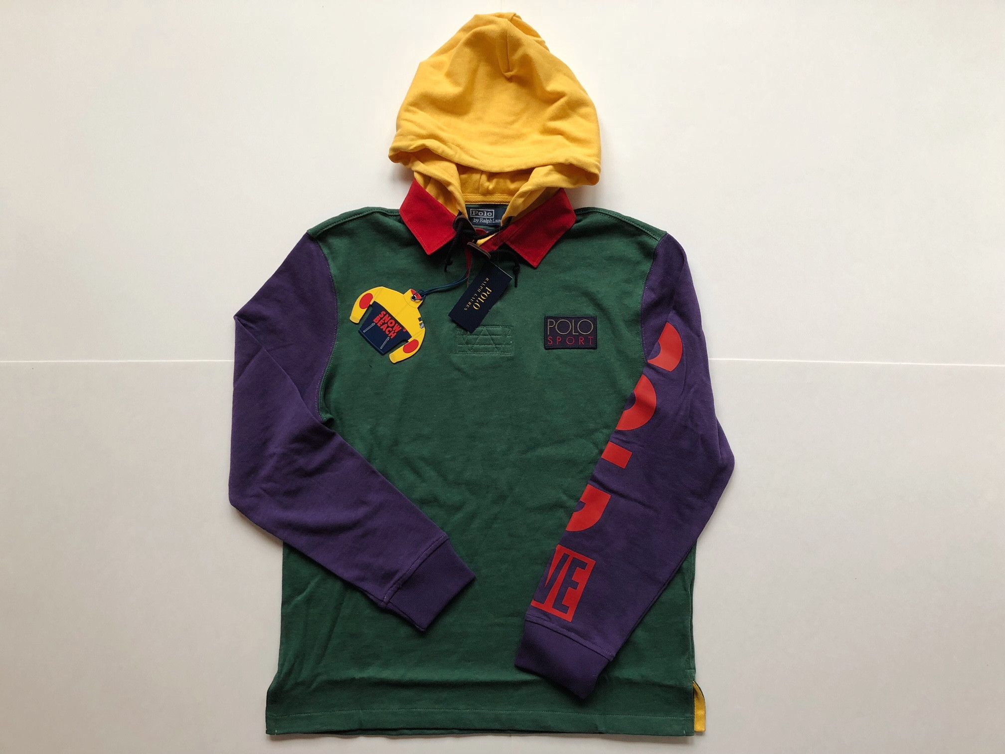 Polo Ralph Lauren RALPH LAUREN POLO M SNOW BEACH HOODED RUGBY 1993 PULLOVER  | Grailed