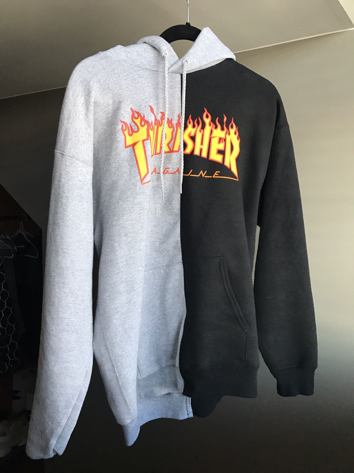 Split thrasher hoodie new arrivals