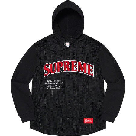 Supreme Mesh Hooded L/S Baseball Jersey | Grailed