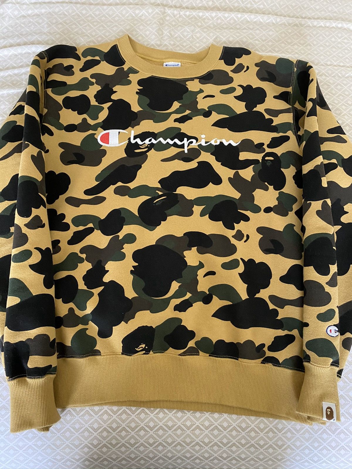 BAPE 1st Camo Milo on Big Ape Tee (FW21) Black/Yellow