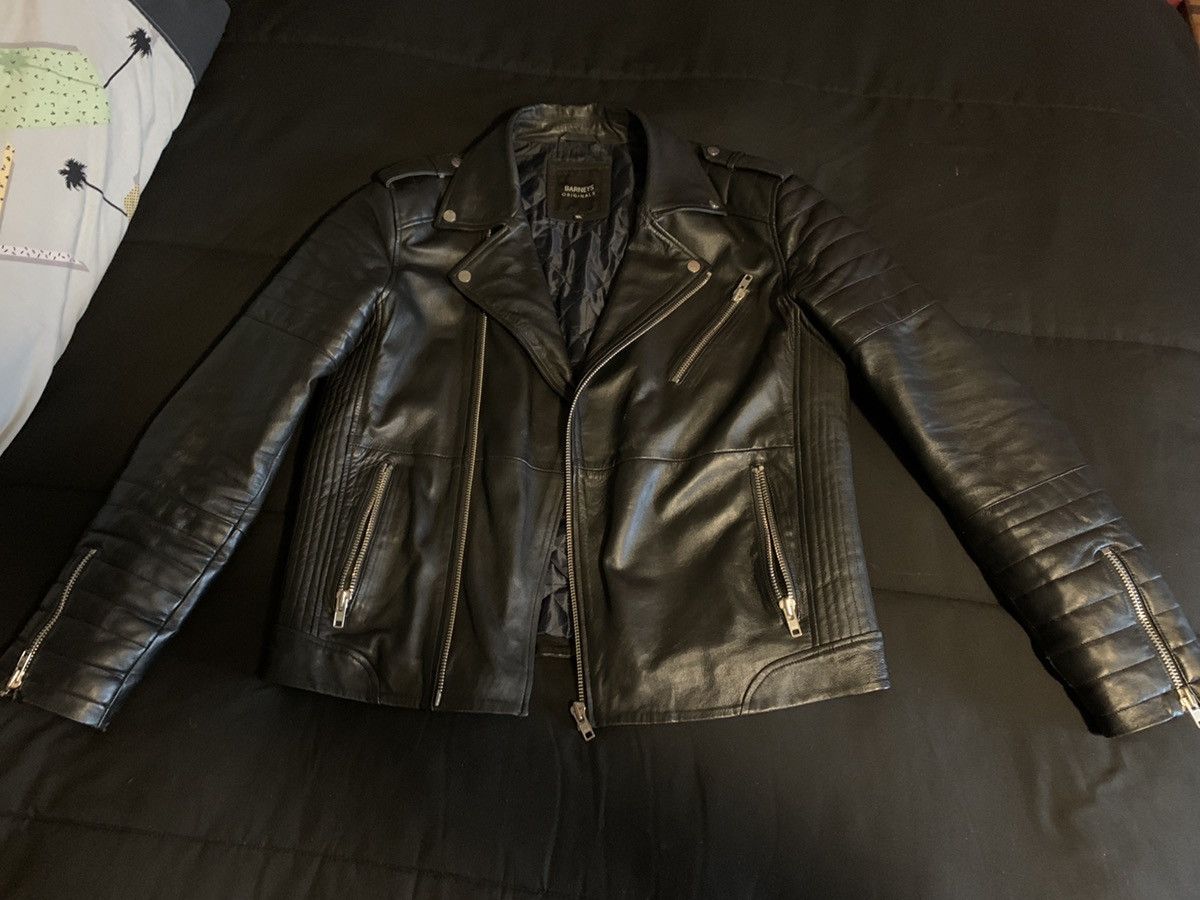 Barneys New York Quilted Leather Biker Jacket Size US XL / EU 56 / 4 - 1 Thumbnail