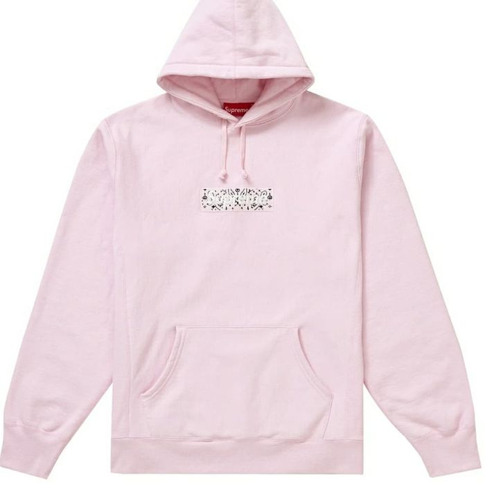 Supreme Supreme Bandana Box Logo Hooded Sweatshirt Pink