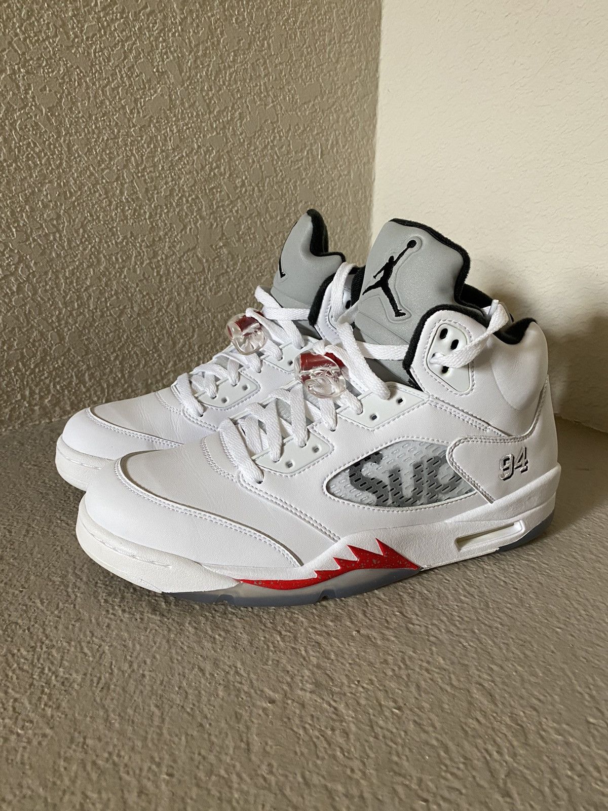 Jordan Brand Nike Supreme Supreme x Nike Air Jordan 5 Retro White 2015 Grailed