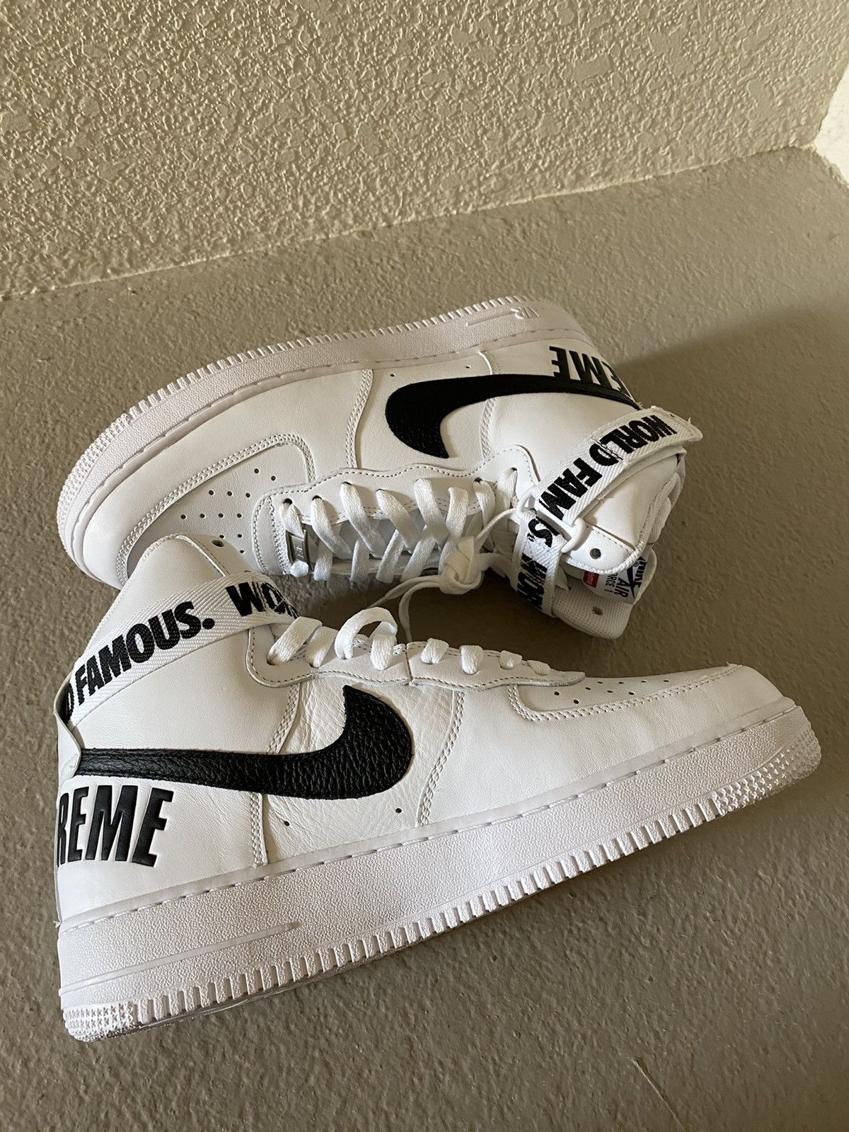 Nike × Supreme Supreme x Air Force 1 High Supreme White 2014 Size US 10.5 / EU 43-44 - 5 Thumbnail