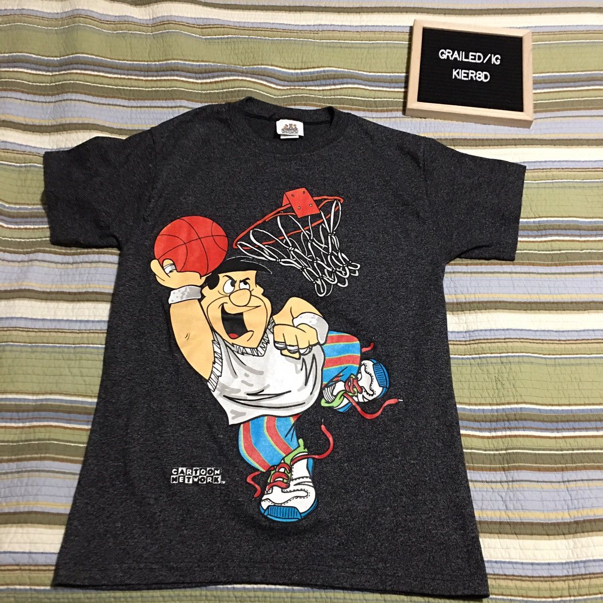 Vintage Cartoon Network Fred Flintstone Basketball T-Shirt~Size Xl store