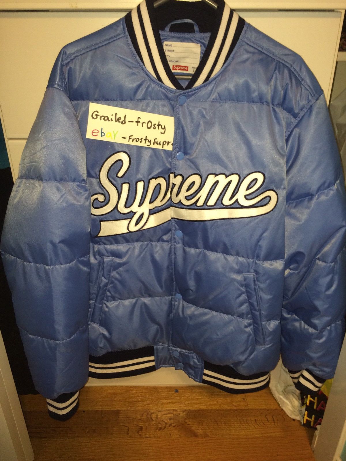 セールSALE Supreme Script Varsity Puffy Jacket | canam.561dev.com