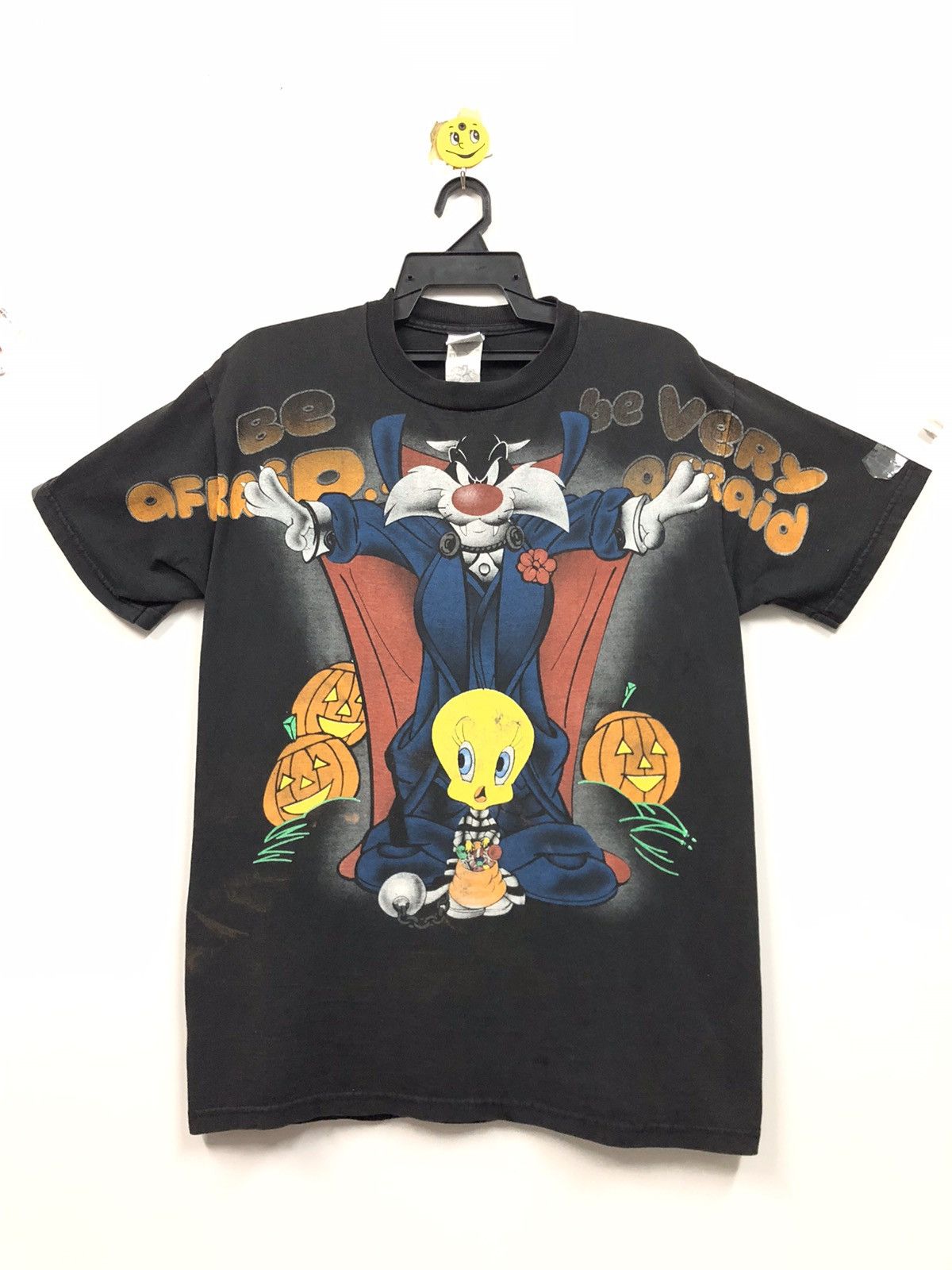 image of Cartoon Network x Vintage Vinatge Looney Tunes Warner Bros Halloween 90's T Shirt Ovp in Black (Siz
