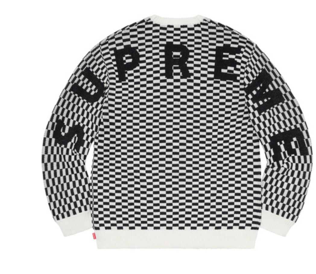 Back Logo Sweater Large SS20 Checkerboard DS Rare Sold Out  