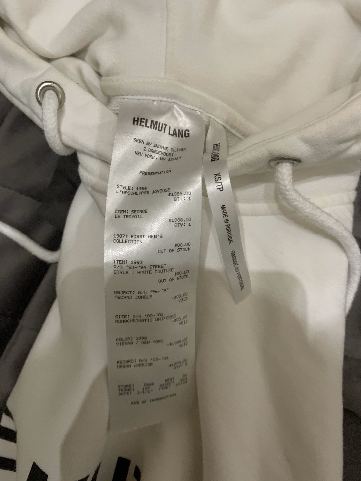 Helmut Lang Helmet Lang Index Hoodie White Size US XS / EU 42 / 0 - 4 Thumbnail