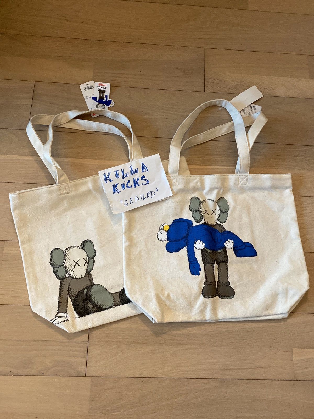 image of Kaws Tote Bags Ds (X2) in White, Men's