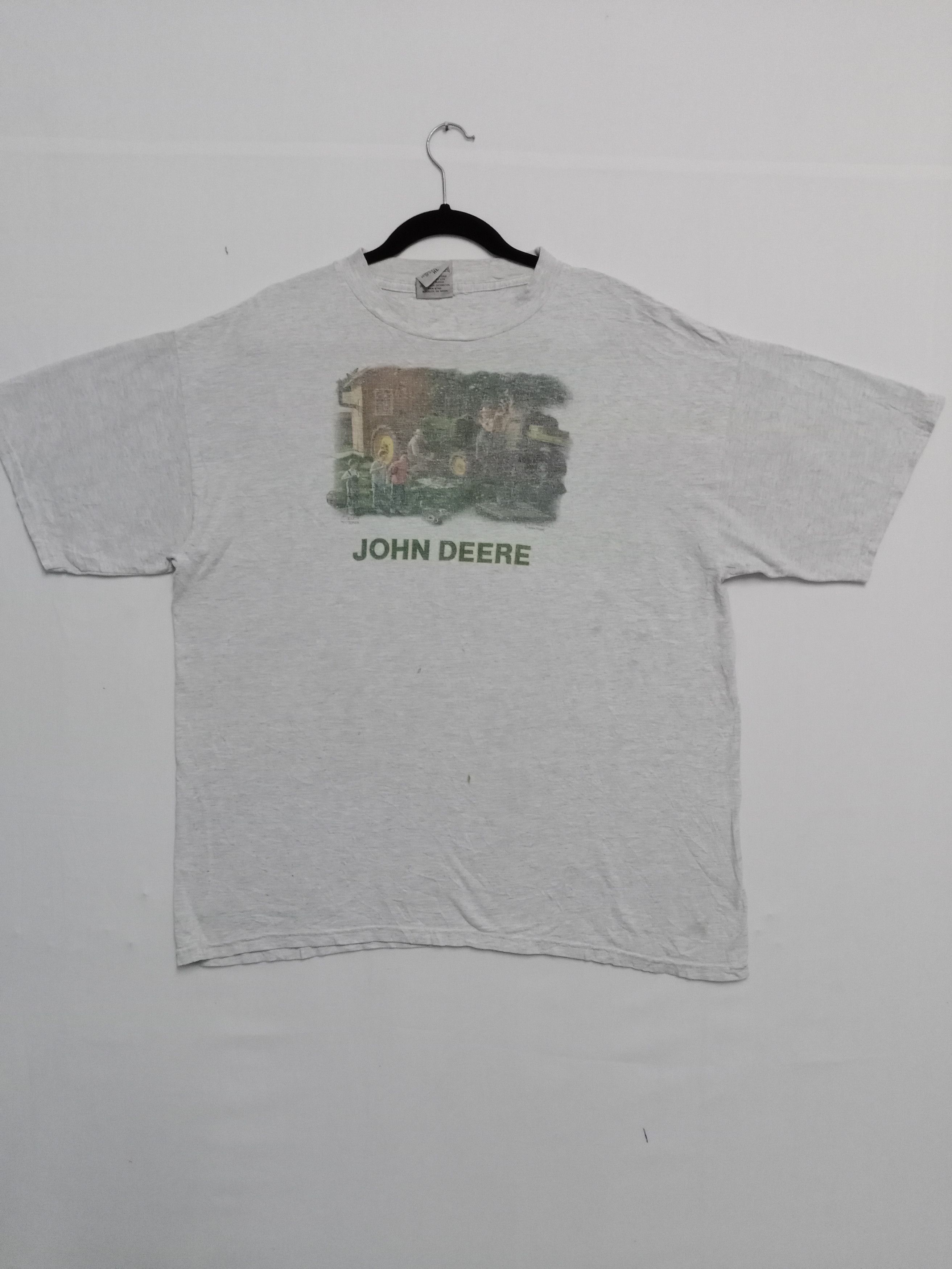 John Deere × Vintage 90s Vintage JOHN DEERE big Logo by Earth Tones T-Shirt Size US XL / EU 56 / 4 - 1 Thumbnail