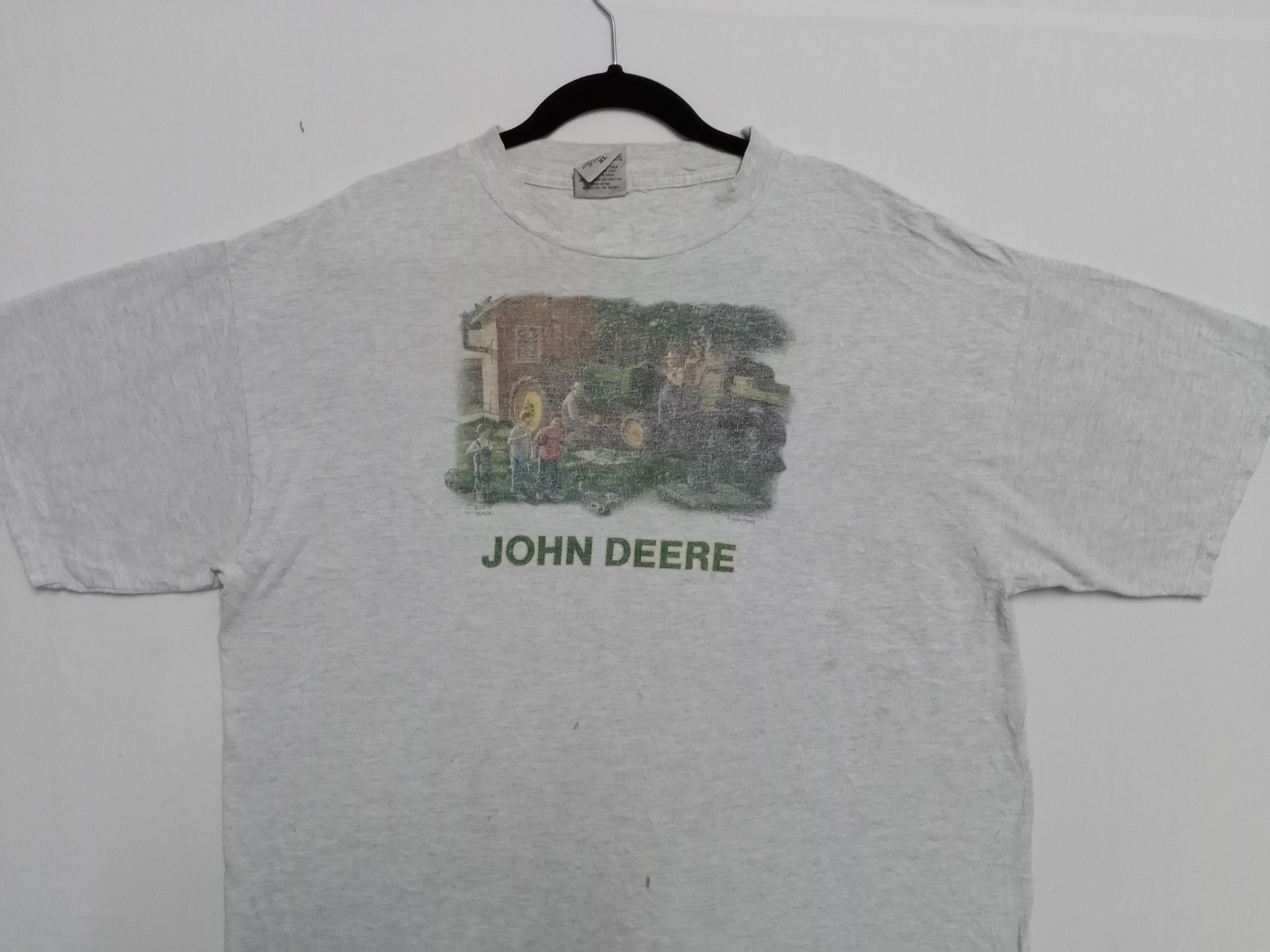 John Deere × Vintage 90s Vintage JOHN DEERE big Logo by Earth Tones T-Shirt Size US XL / EU 56 / 4 - 8 Thumbnail