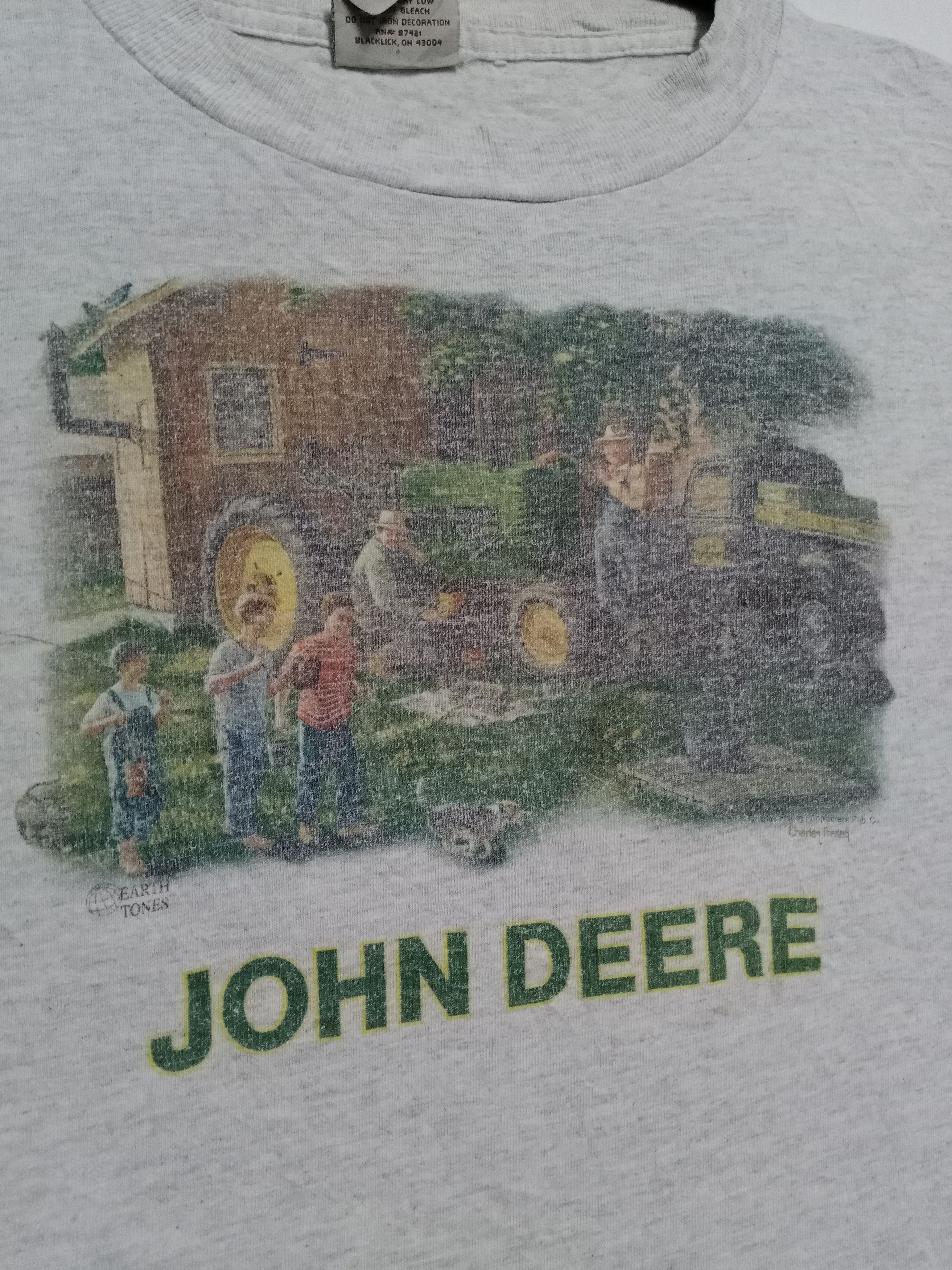 John Deere × Vintage 90s Vintage JOHN DEERE big Logo by Earth Tones T-Shirt Size US XL / EU 56 / 4 - 7 Thumbnail