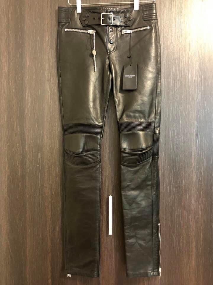 Saint laurent FW13 Runway Lamb zipper biker leather pants