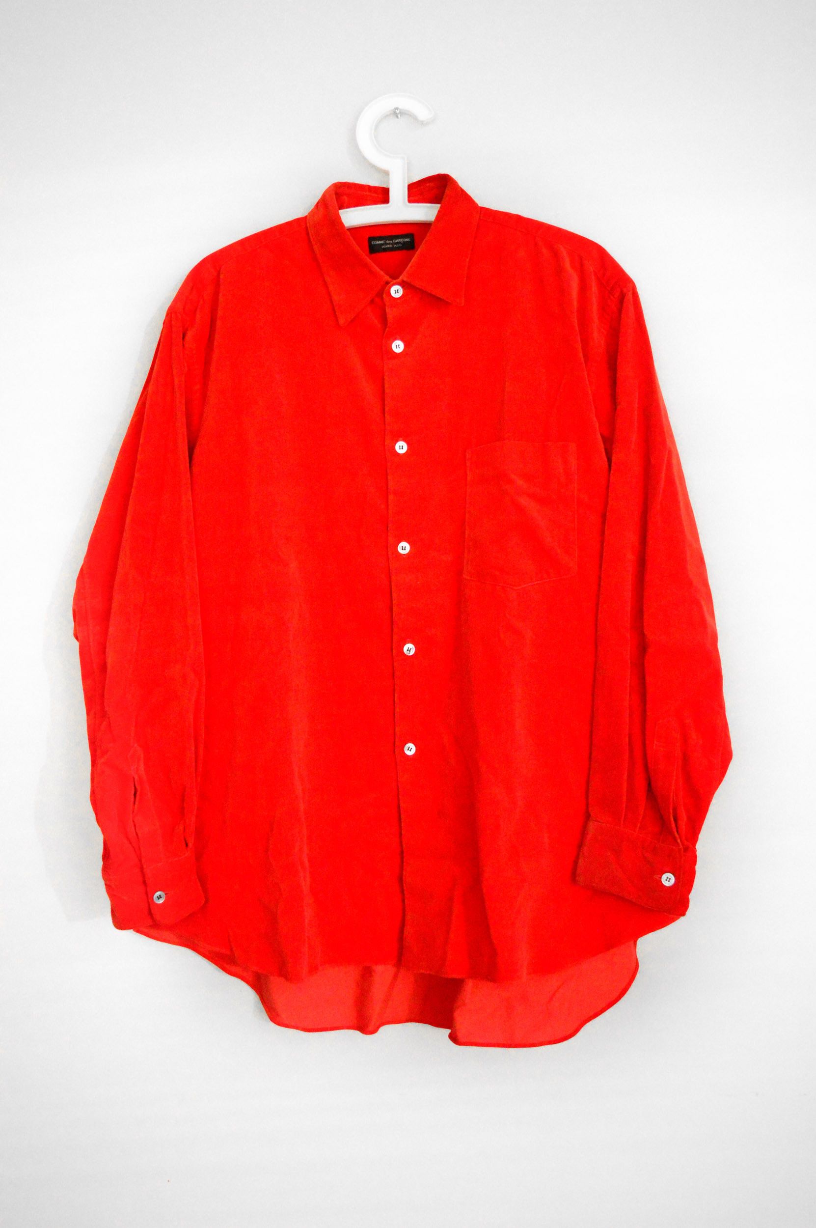 Comme des Garcons Homme Plus Red Velour Shirt Size US M / EU 48-50 / 2 - 1 Preview