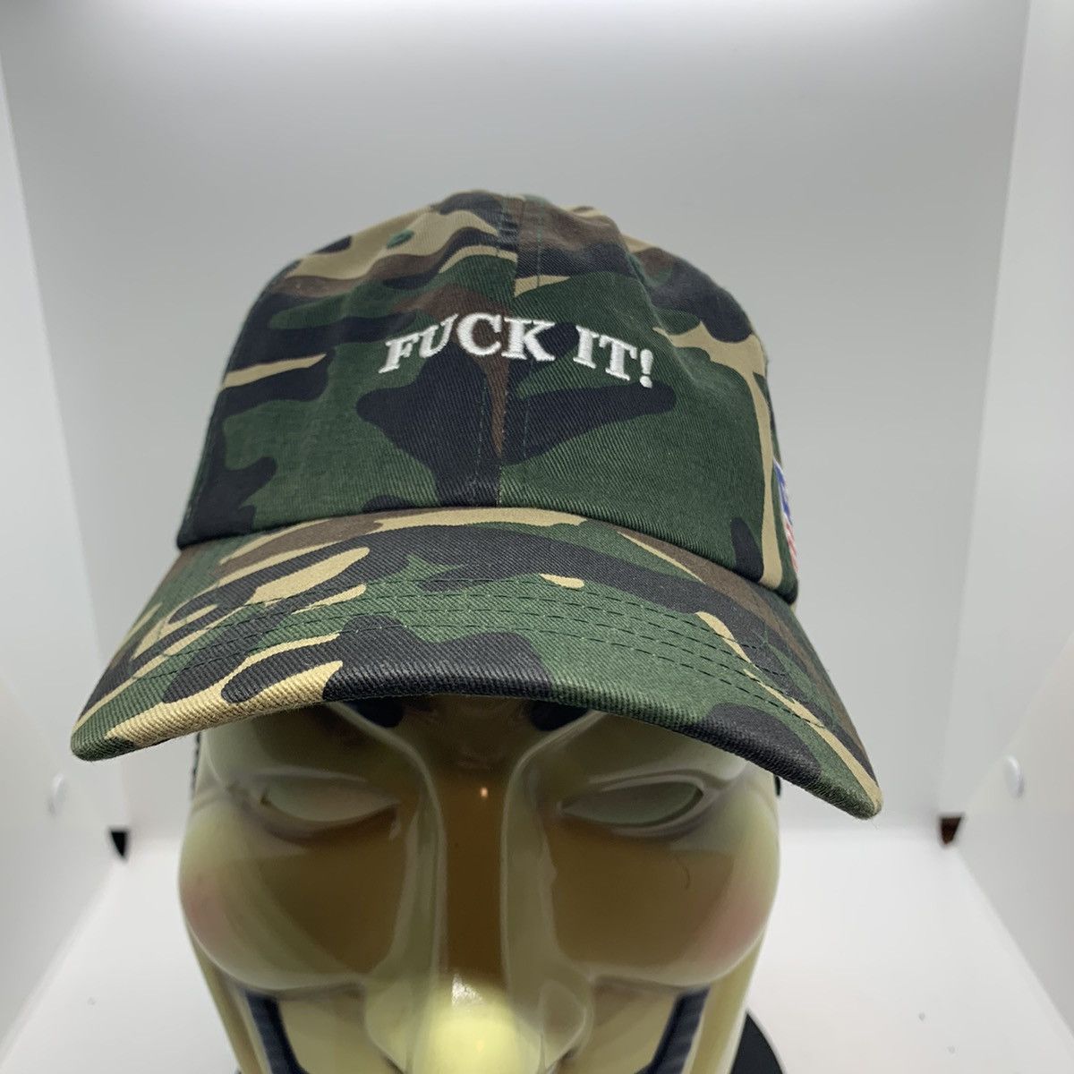 Custom Huf Fuck it Huf camouflage Custom Made baseball cap dad hat Grailed
