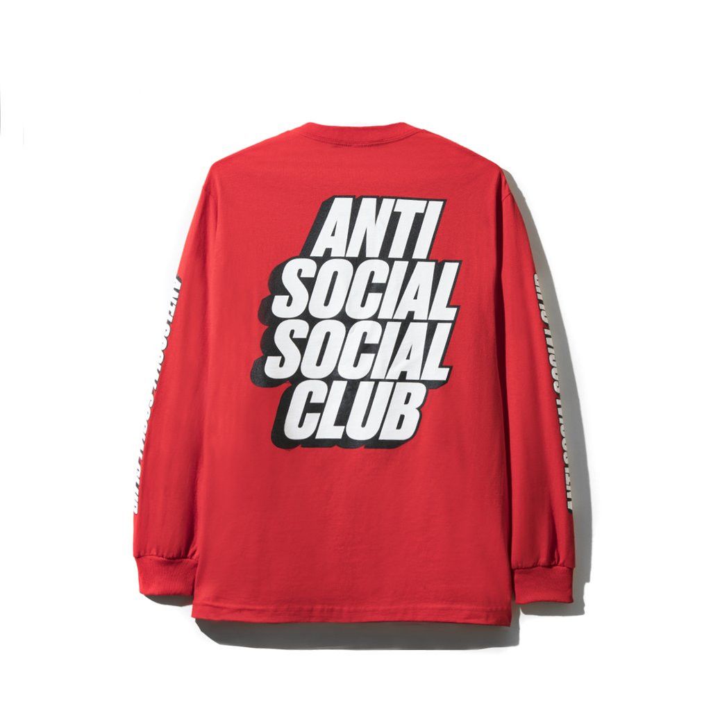 Anti Social Social Club Block Me Red Long Sleeve Tee ASSC