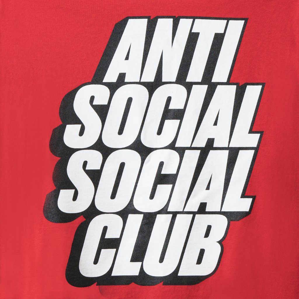 Anti Social Social Club Block Me Red Long Sleeve Tee ASSC