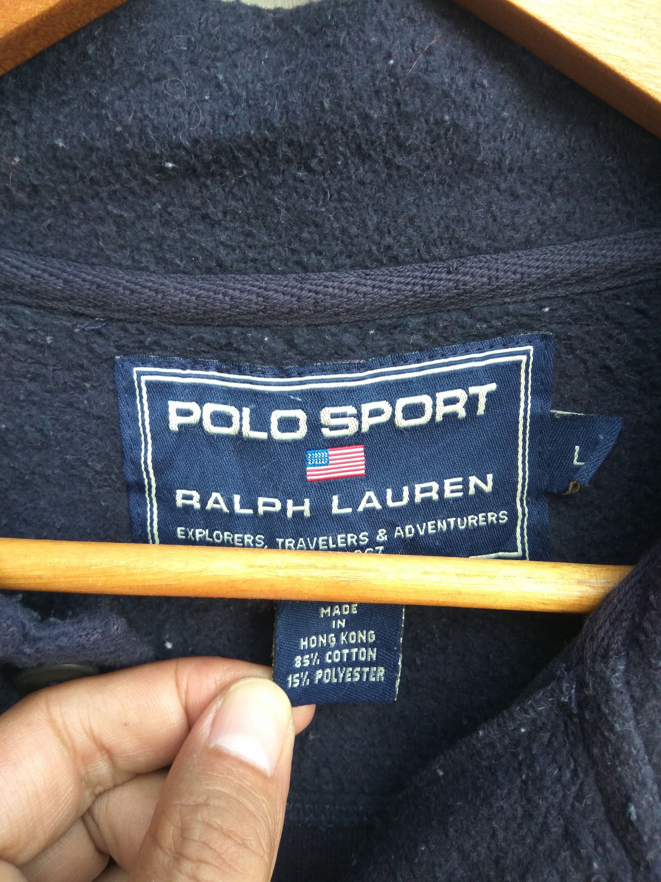 Polo Ralph Lauren × Vintage Polo Sport sweater button Size US L / EU 52-54 / 3 - 4 Thumbnail