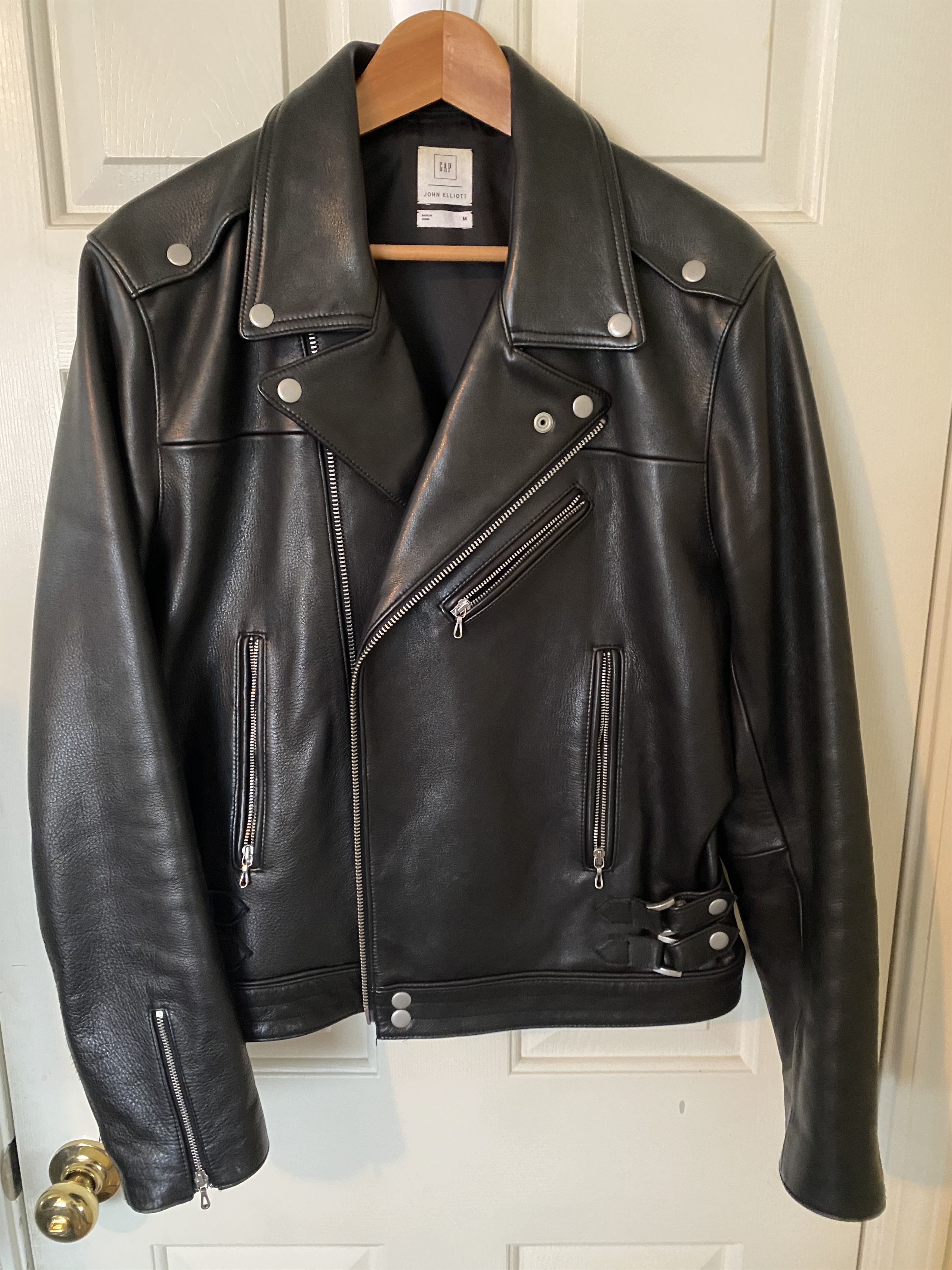 希少✨【ジョンエリオット×GAP×GQ】ダブル ライダース 牛革 黒 Mサイズ Gap x GQ John Elliott motorcycle jacket | Gap