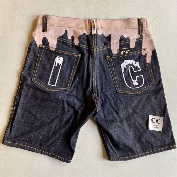 Billionaire Boys Club BBC ICE CREAM Melting Drip Raw Denim Shorts OG Sm ...