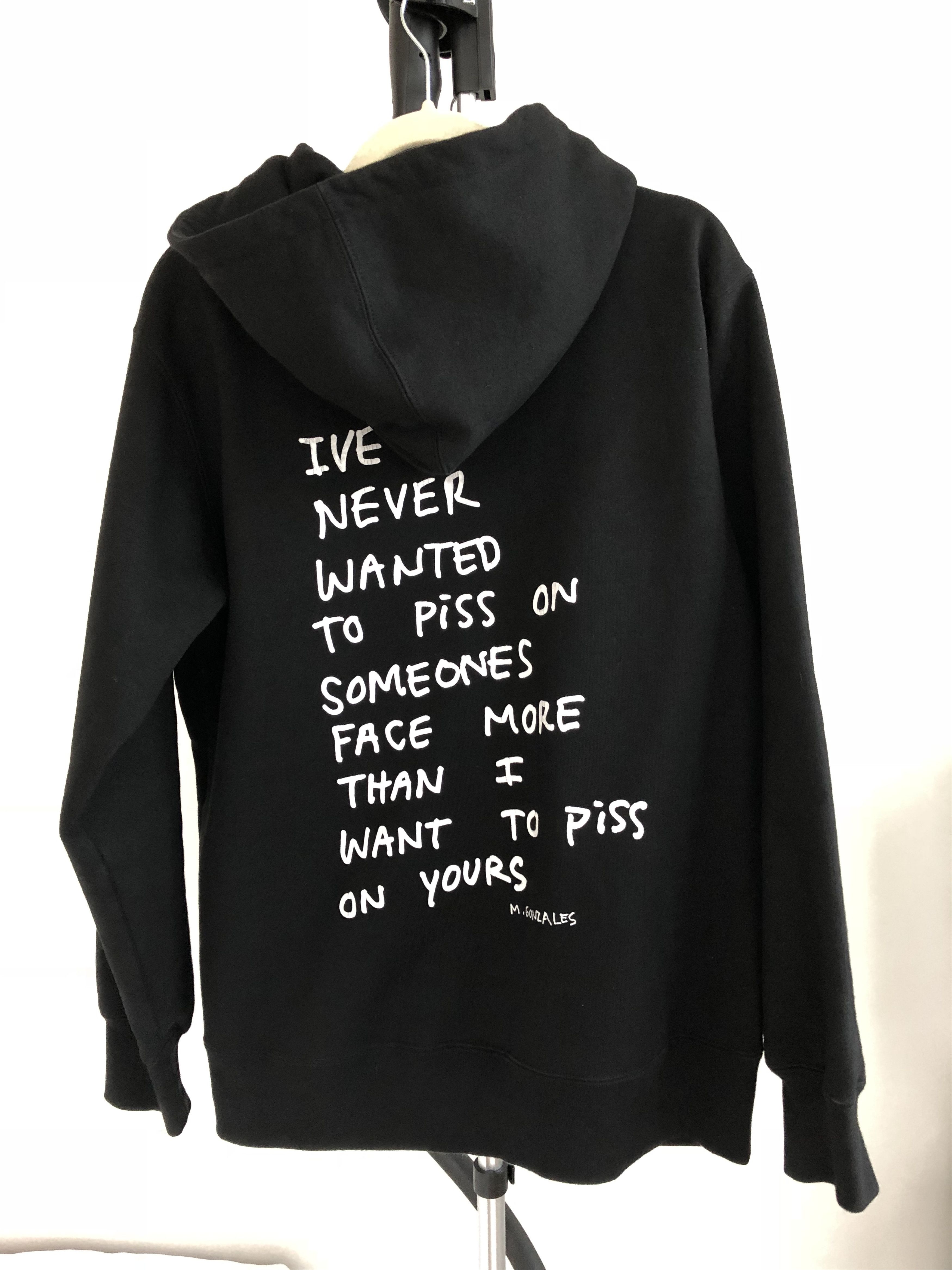 FW13 Supreme x Gonz 'Piss Face' Slogan Royal Blue Zip-up Hoodie