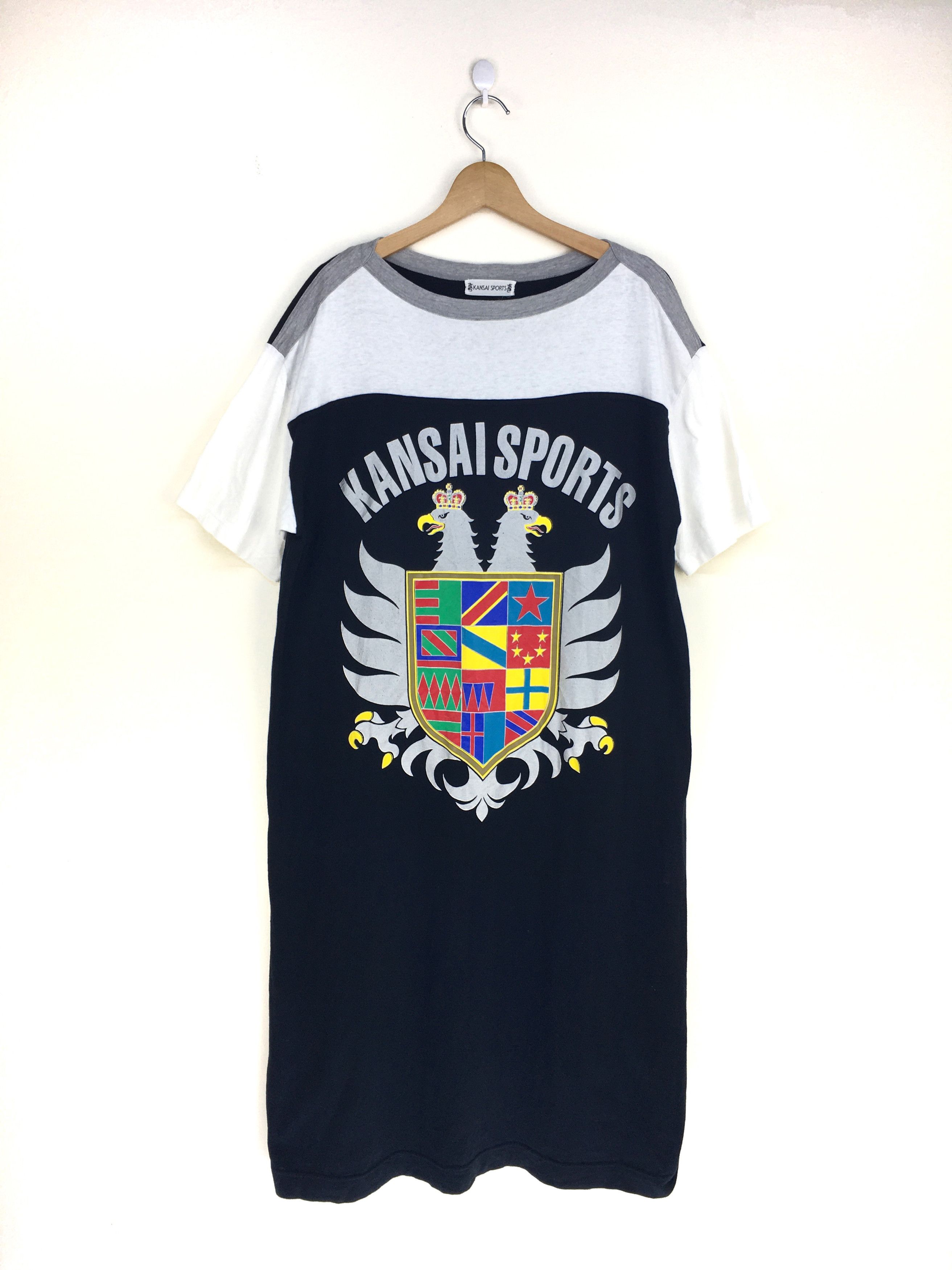 Vintage KANSAI SPORTS Spell Out Logo Long Shirt