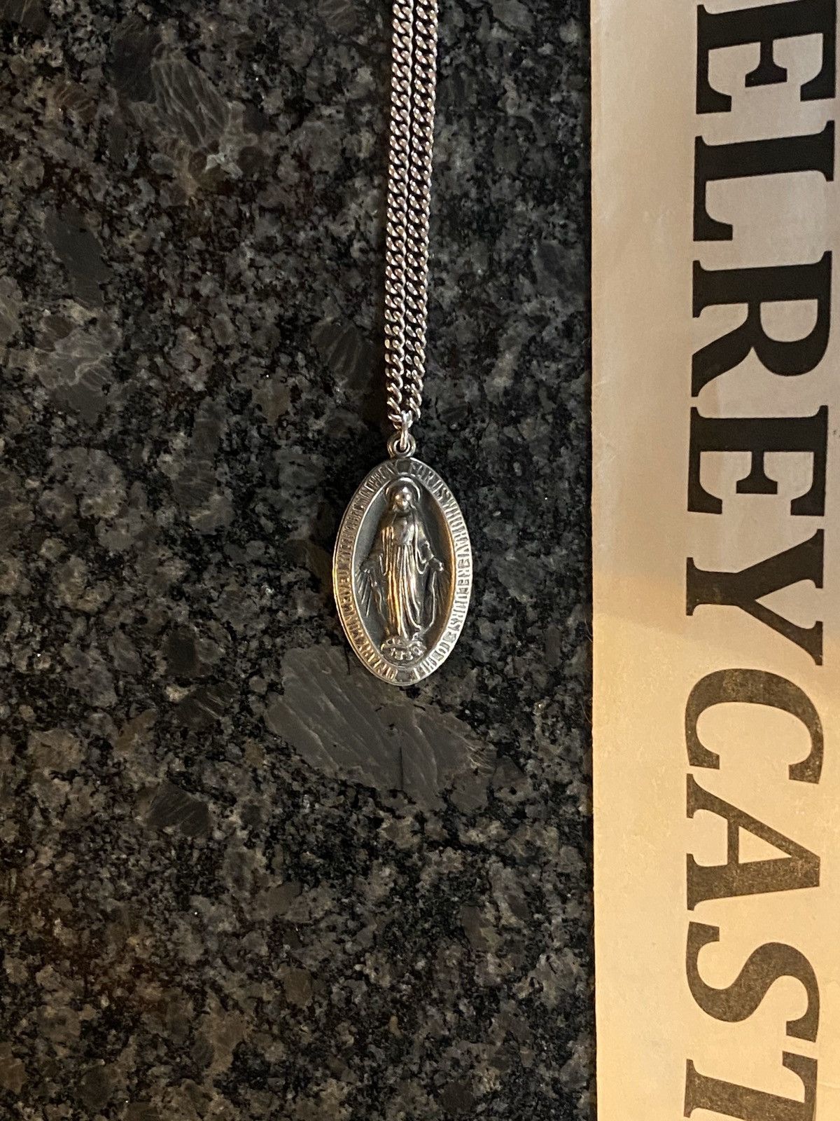 Supreme Supreme Virgin Mary Dog Tags Silver Necklace | Grailed