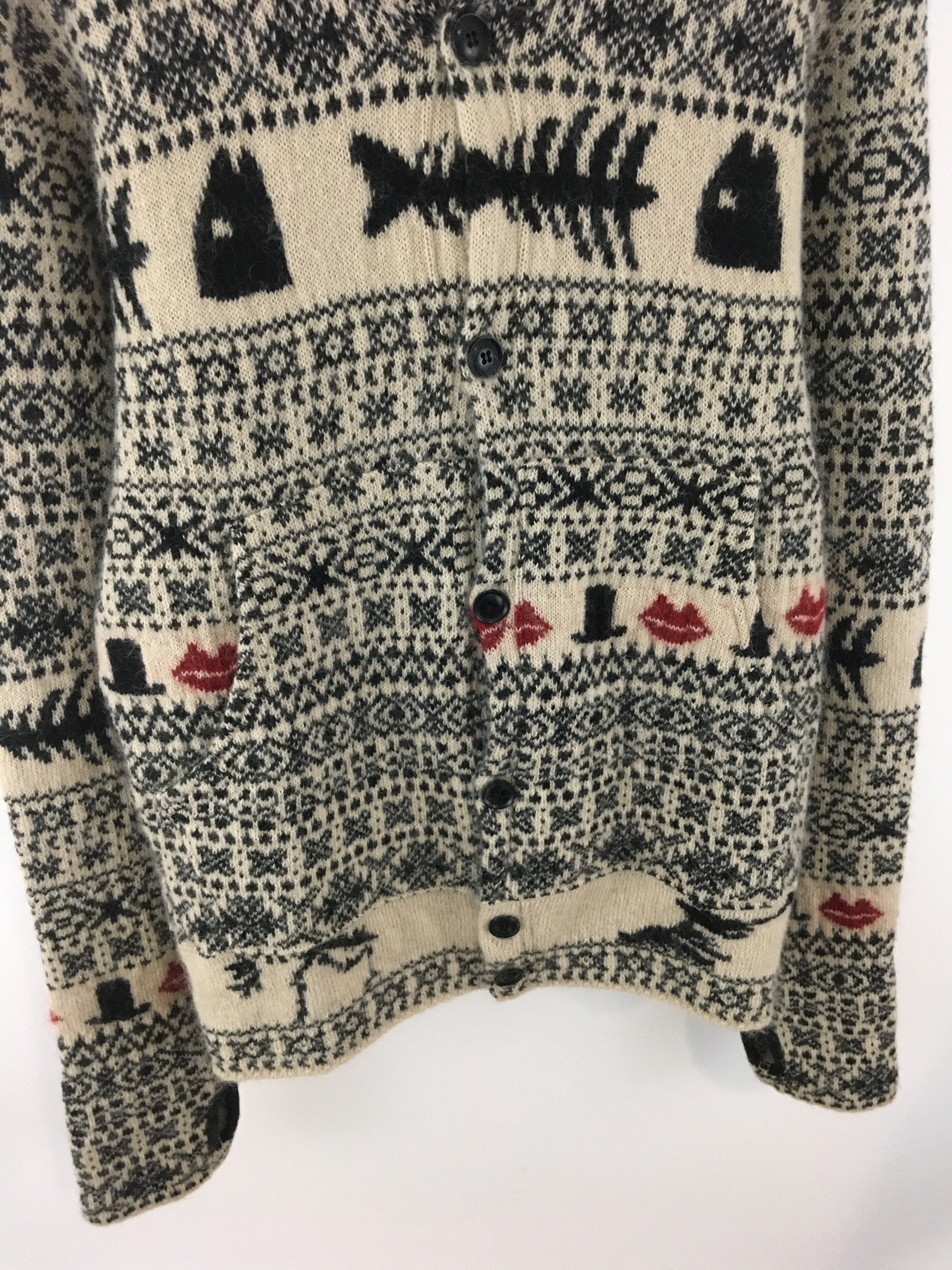 Yohji Yamamoto AW11 Fair Isle Knit Hoodie Size US L / EU 52-54 / 3 - 3 Thumbnail