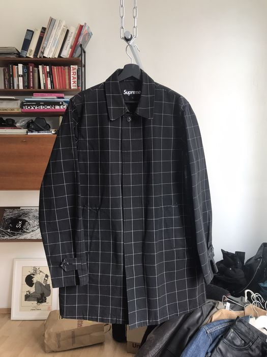 Supreme windowpane hot sale trench coat