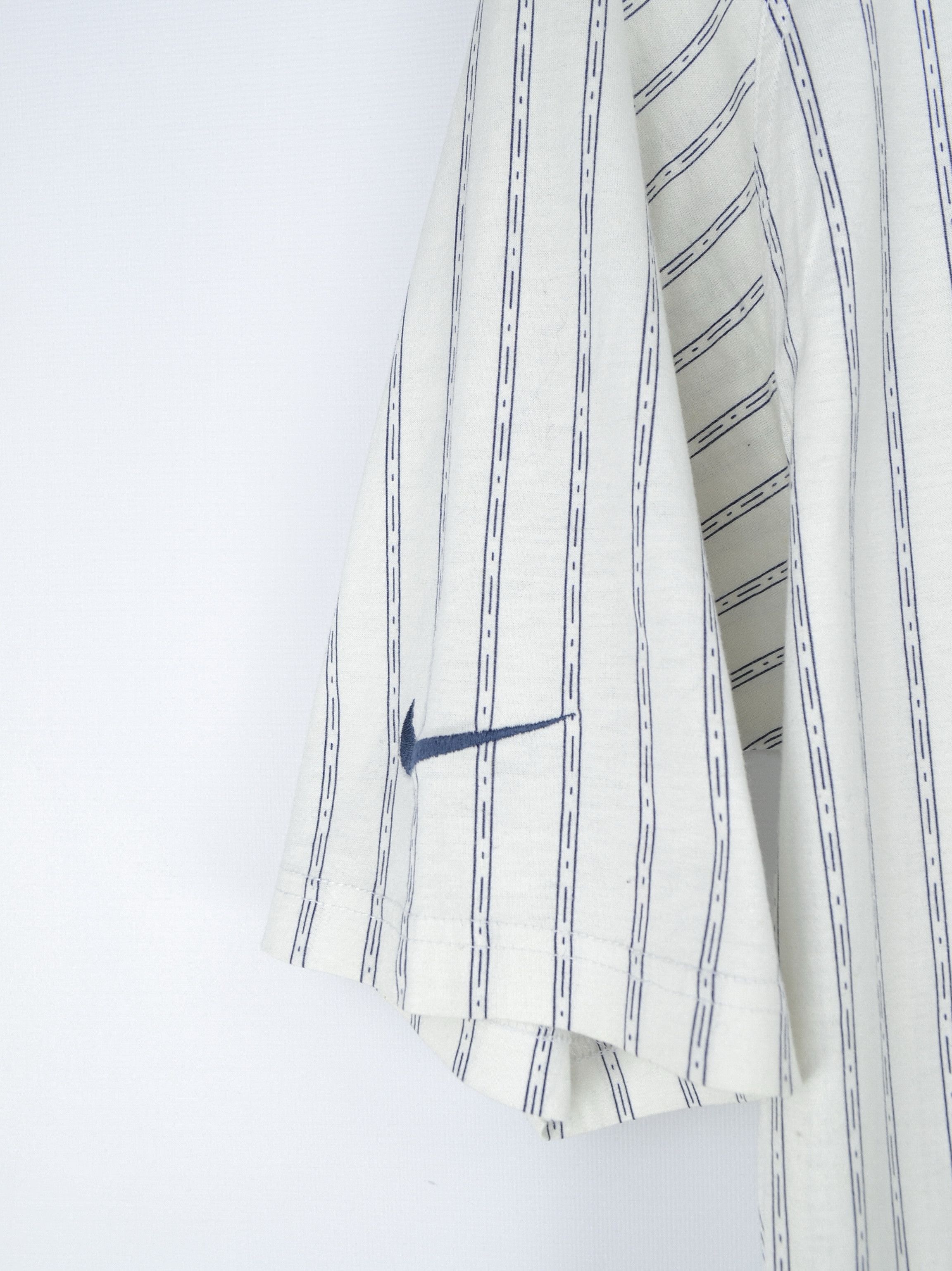 Nike × Vintage 90s Vintage Nike Court White Stripped Polo Size US M / EU 48-50 / 2 - 7 Thumbnail