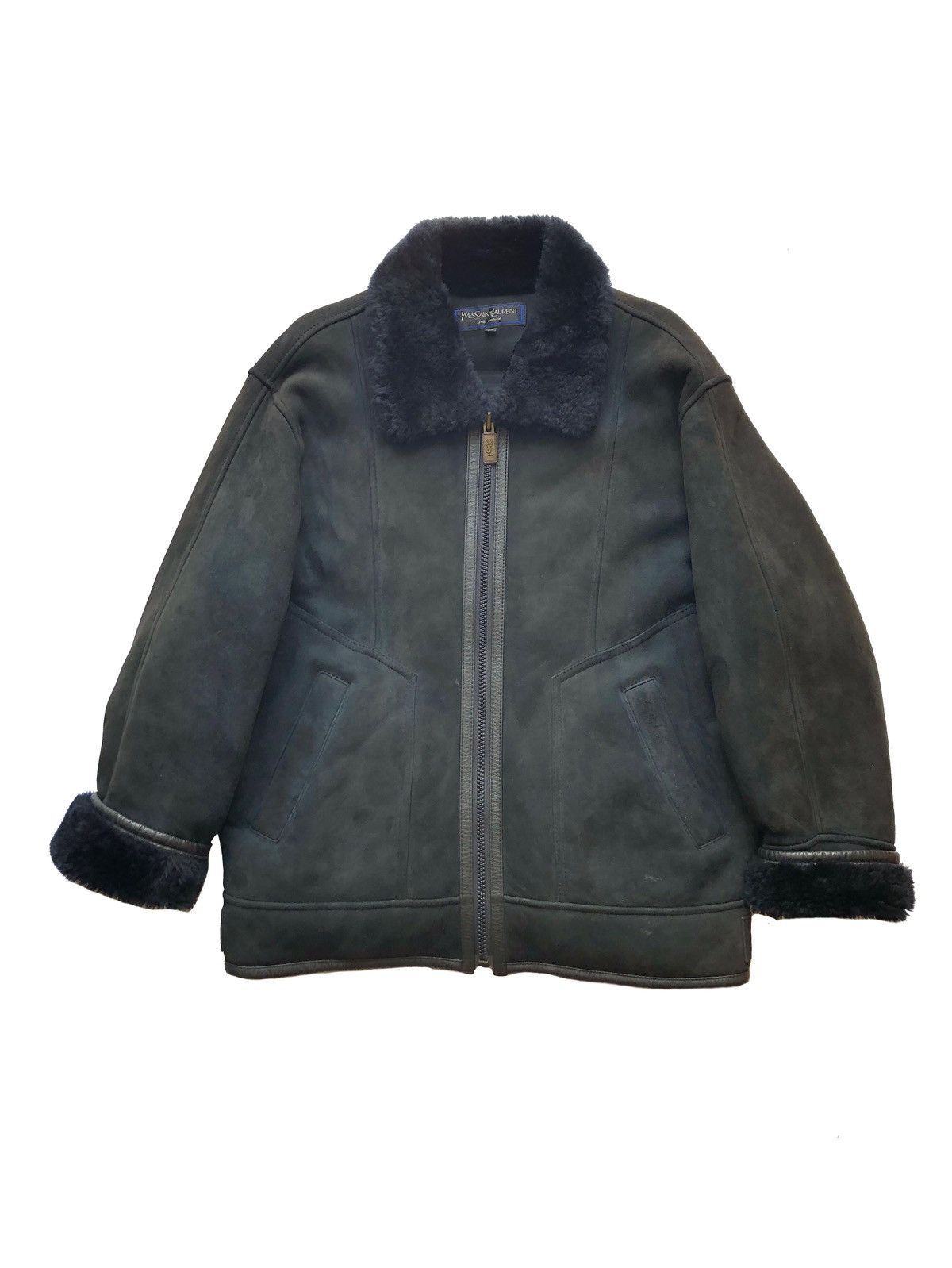 Yves Saint Laurent Vintage Yves Saint Laurent Pour Homme Black Sherling Jacket Size US M / EU 48-50 / 2 - 1 Thumbnail