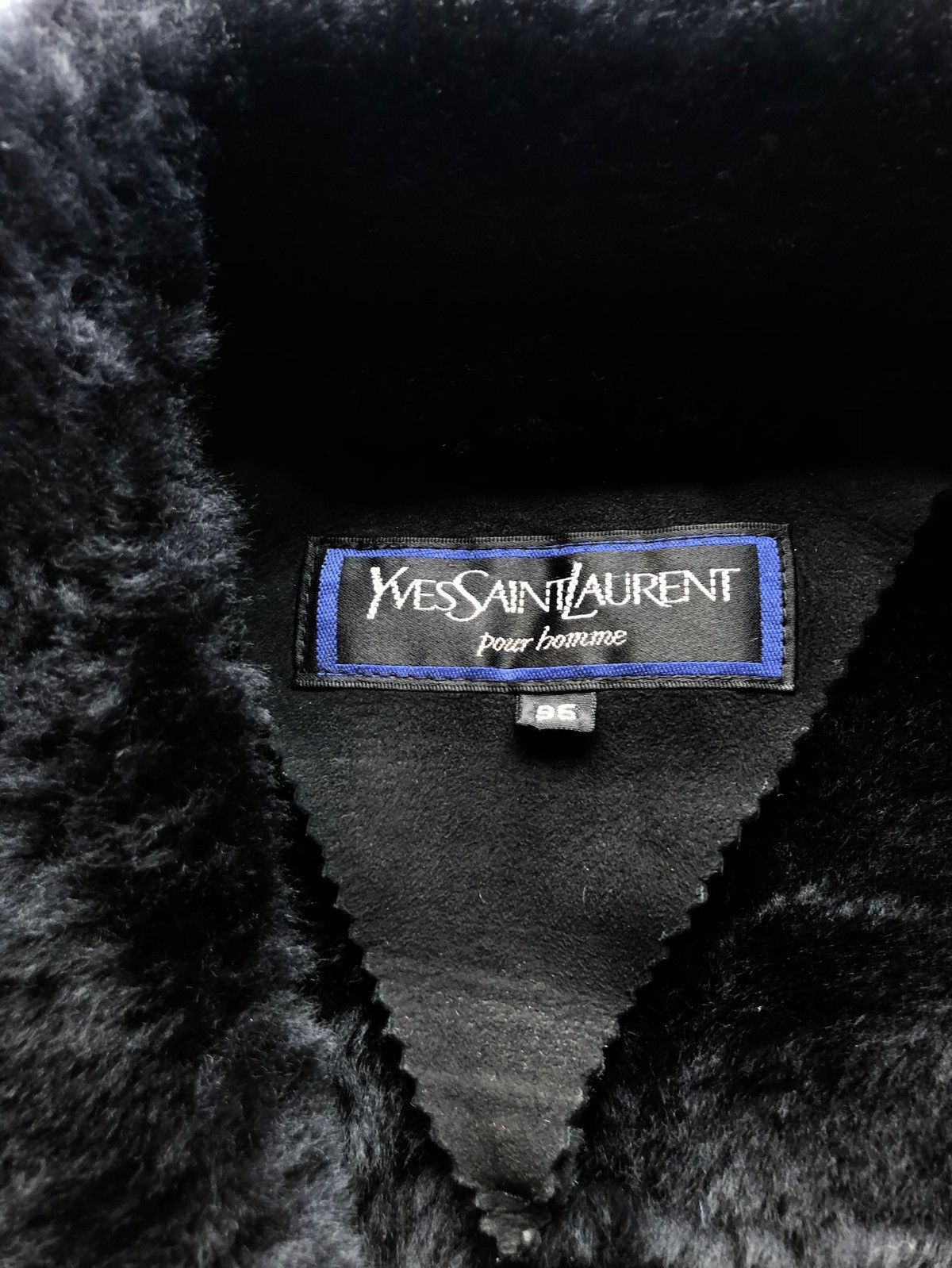 Yves Saint Laurent Vintage Yves Saint Laurent Pour Homme Black Sherling Jacket Size US M / EU 48-50 / 2 - 13 Thumbnail