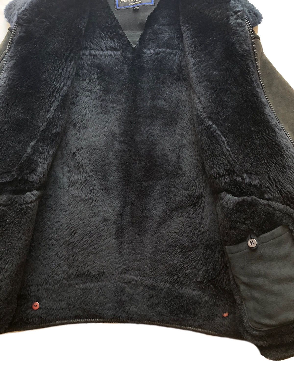 Yves Saint Laurent Vintage Yves Saint Laurent Pour Homme Black Sherling Jacket Size US M / EU 48-50 / 2 - 10 Thumbnail