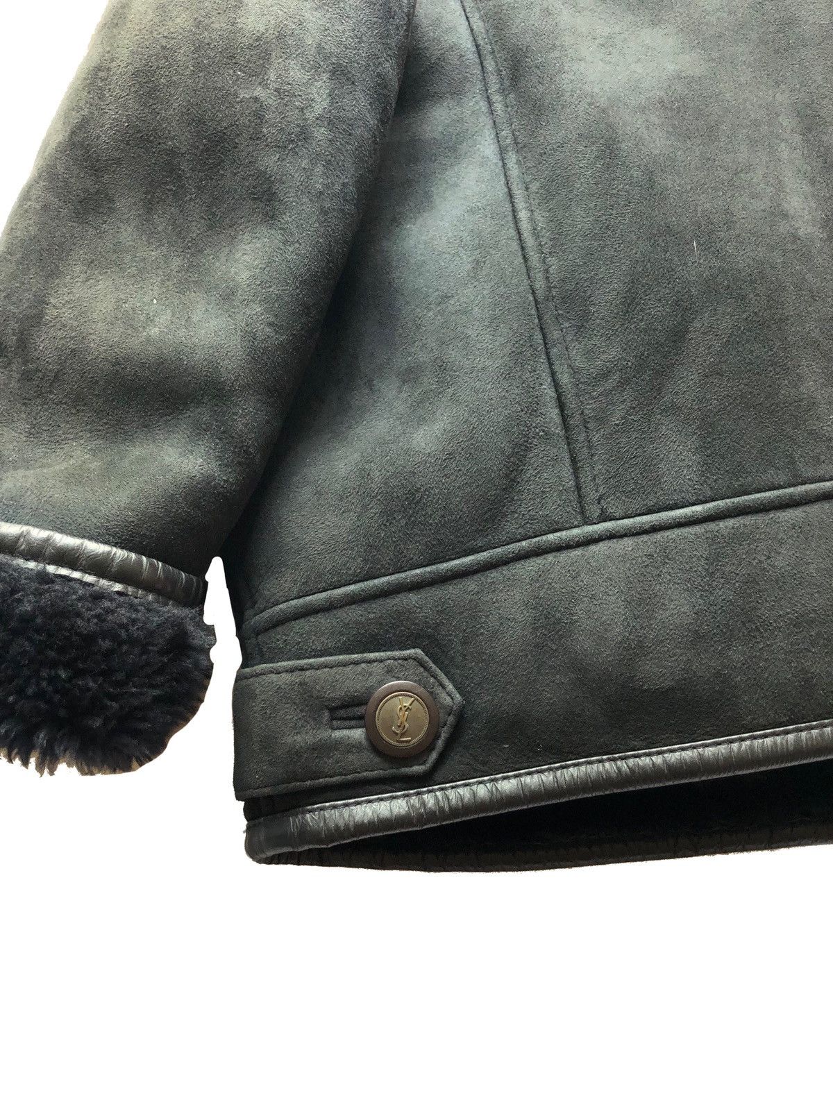 Yves Saint Laurent Vintage Yves Saint Laurent Pour Homme Black Sherling Jacket Size US M / EU 48-50 / 2 - 8 Thumbnail