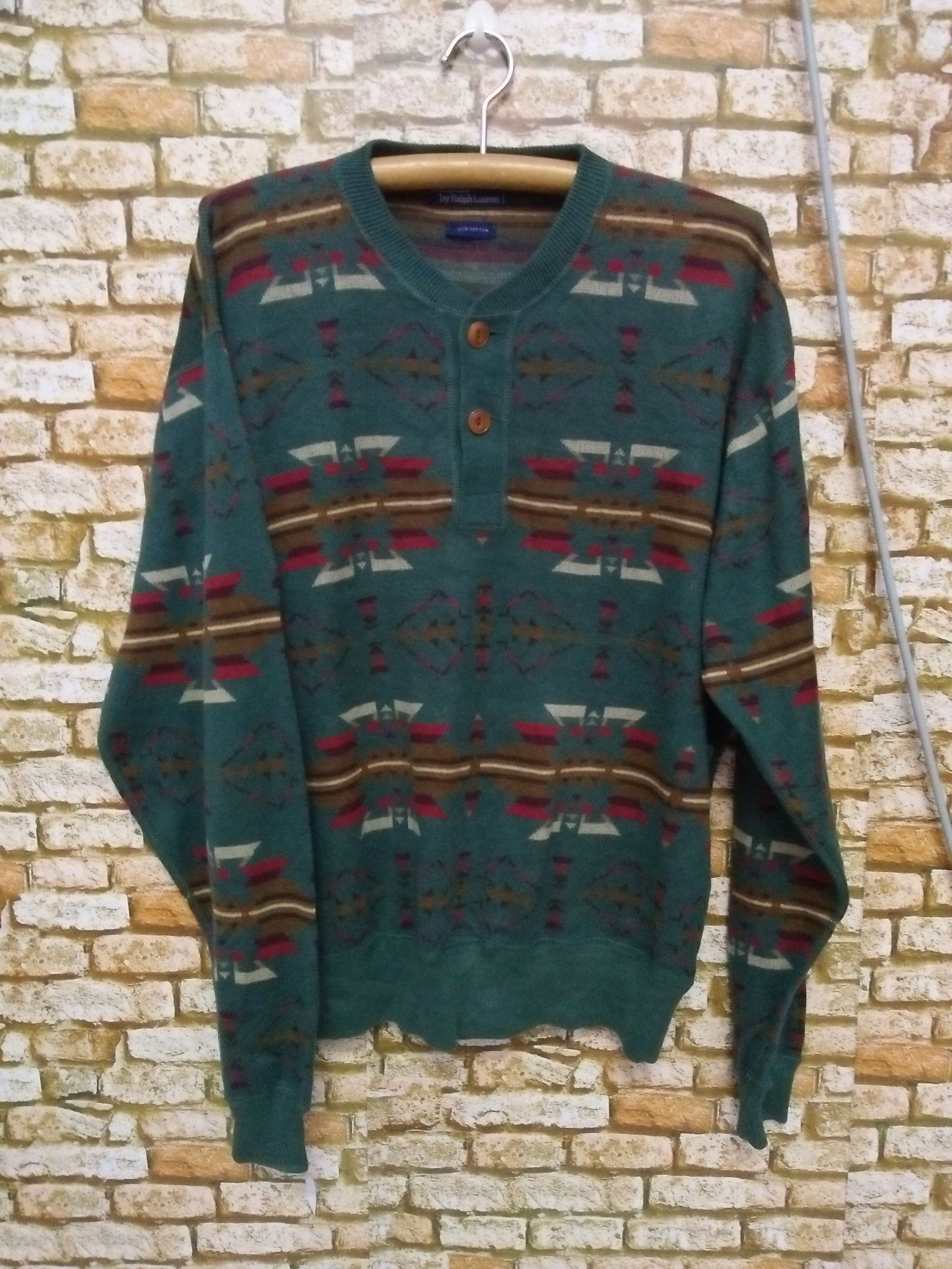 Polo Ralph Lauren 90s POLO RALPH LAUREN NAVAJO SWEATER (B188) Size US L / EU 52-54 / 3 - 1 Thumbnail