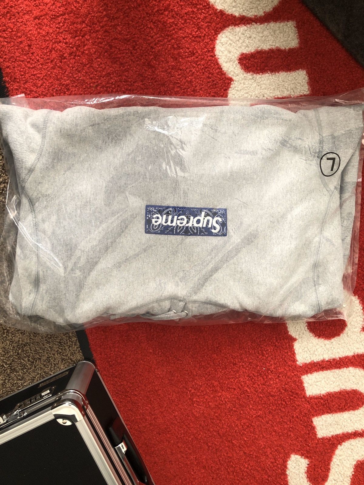 Grey Bandana Box Logo Hoodie FW 19’