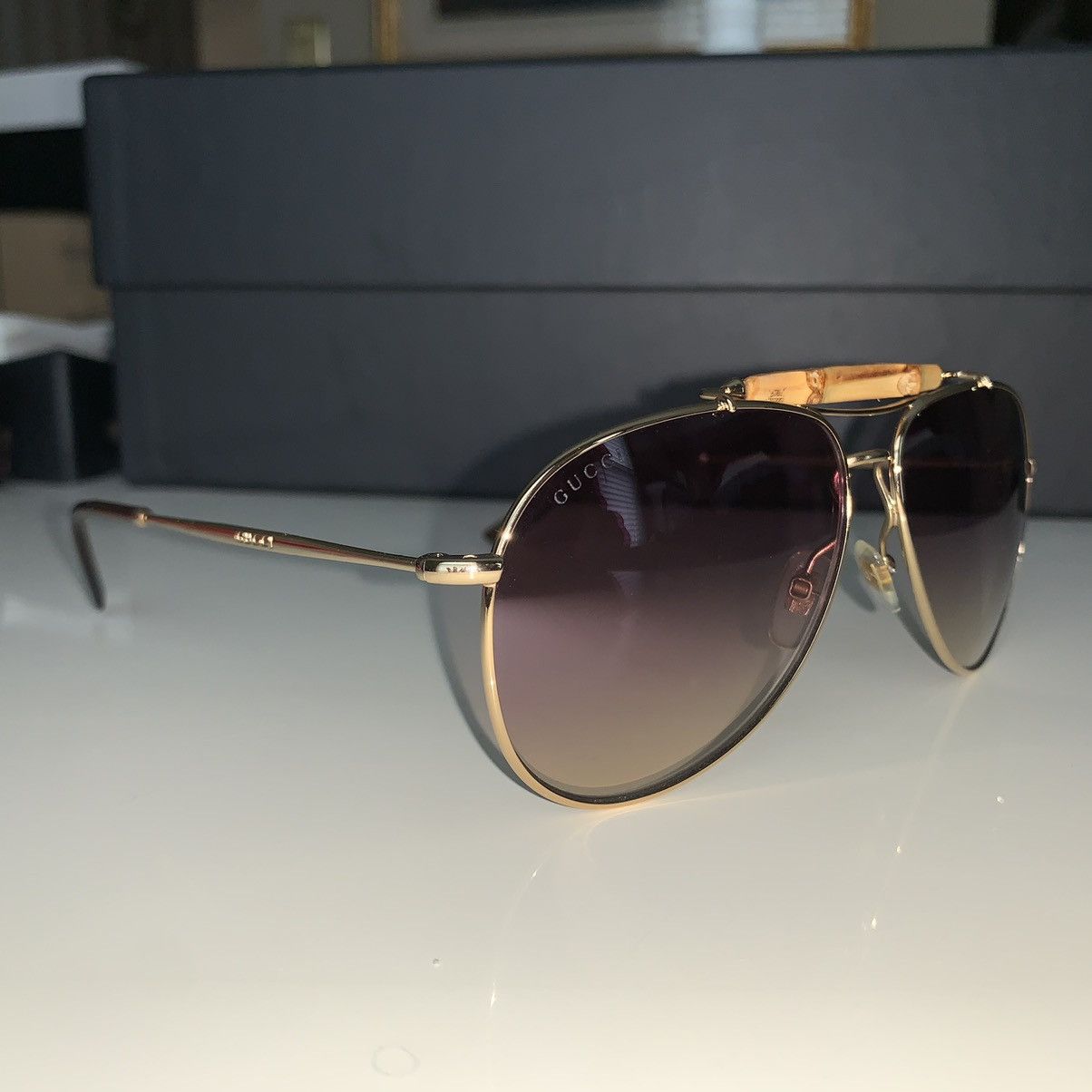 Gucci bamboo hot sale aviator sunglasses