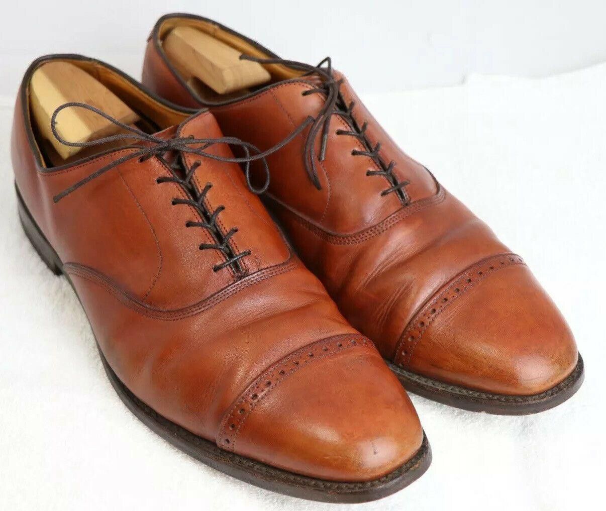 Allen Edmonds/Byron ブラウン US6 1/2E ALLEN EDMONDS BROWN “BYRON” LEATHER DRESS SHOES US SZ 14D