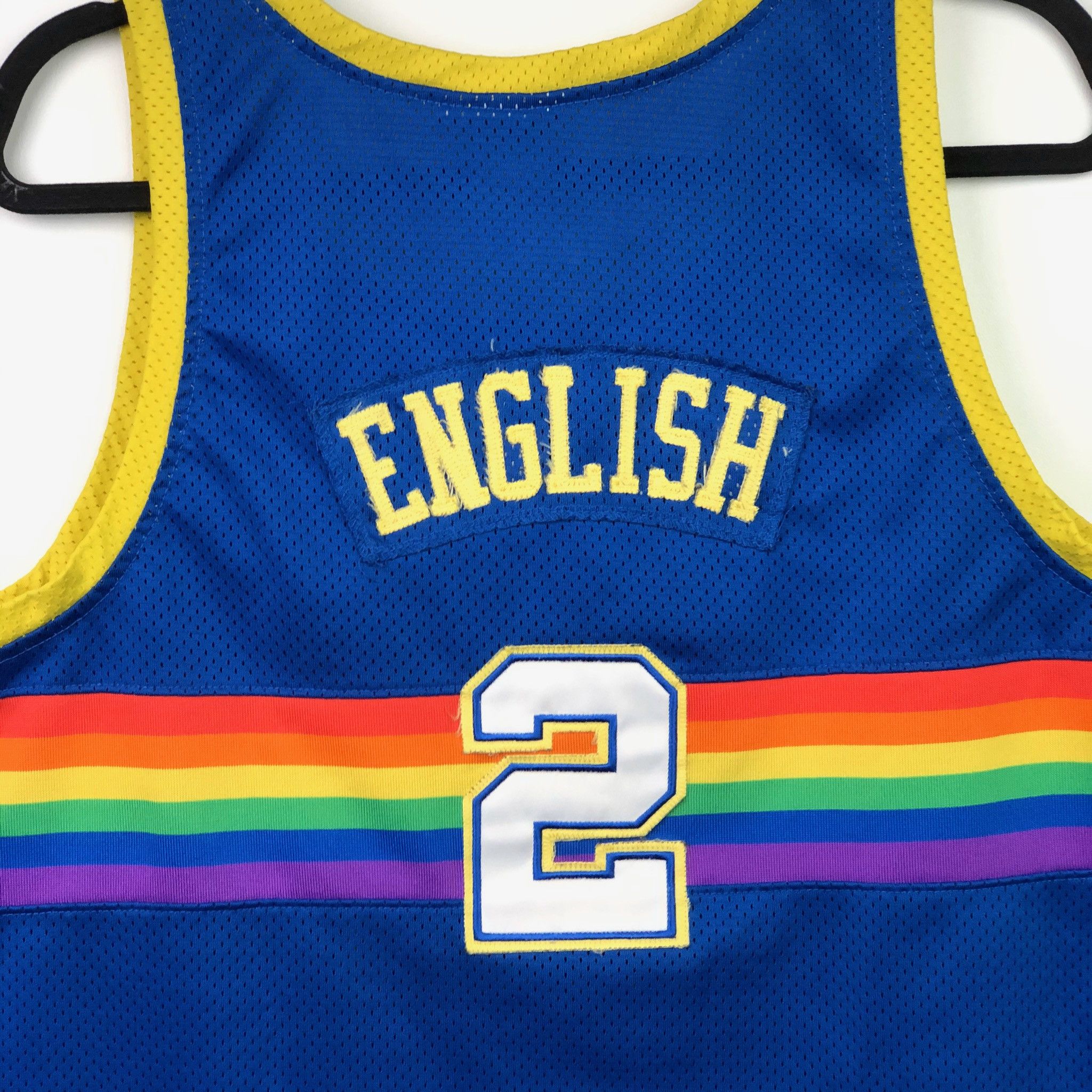 Vintage NBA Hardwood Classics English Denver Nuggets Jersey Rainbow Size US L / EU 52-54 / 3 - 4 Thumbnail