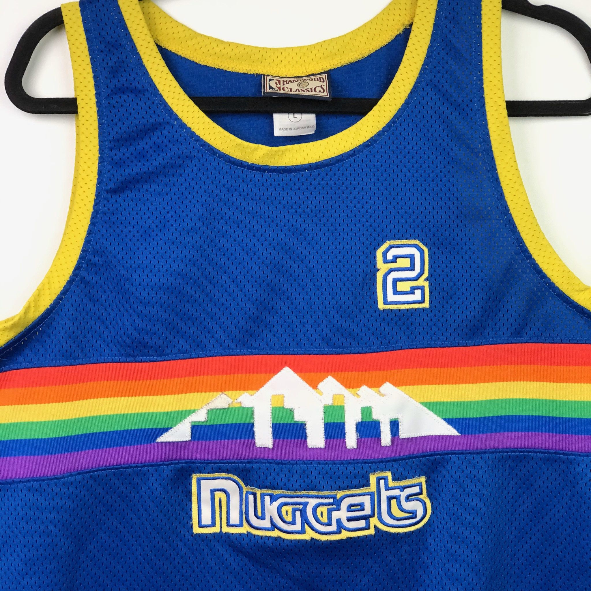 Vintage NBA Hardwood Classics English Denver Nuggets Jersey Rainbow Size US L / EU 52-54 / 3 - 3 Thumbnail