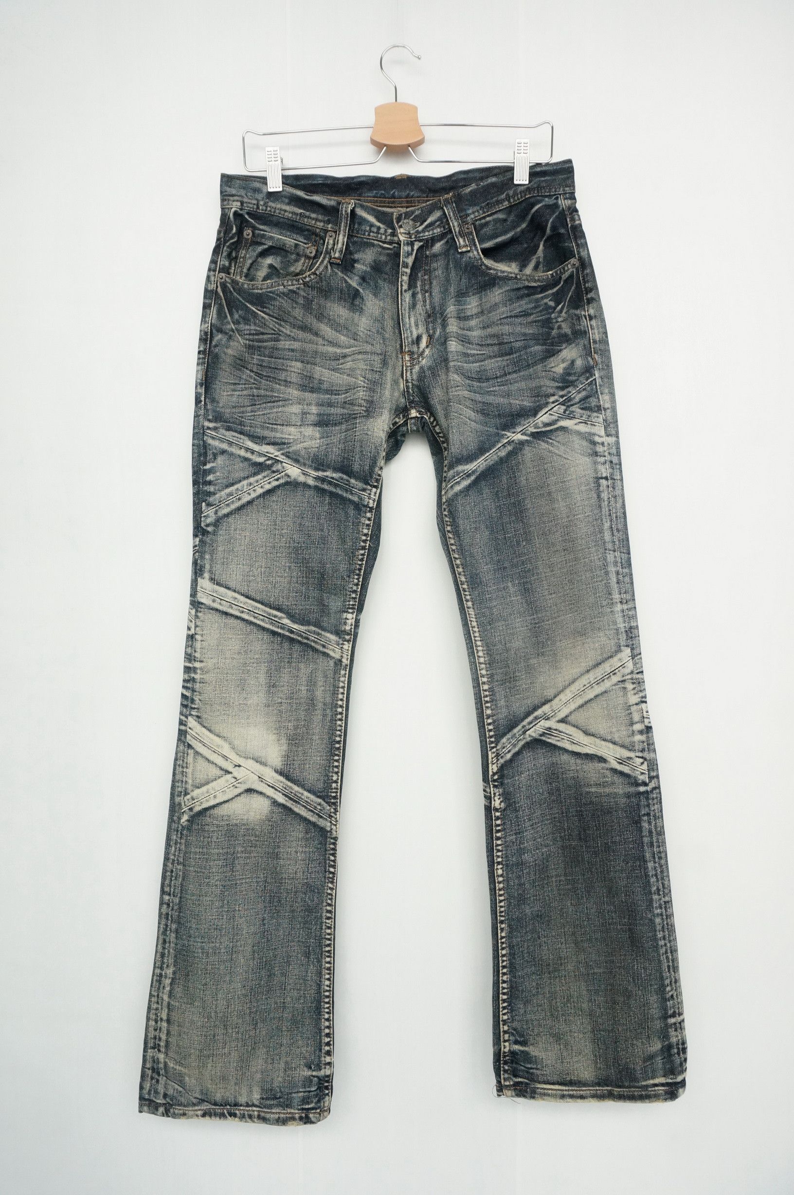 Japanese Brand Rare EDGE RUPERT Distressed Patchwork Low rise Jeans Size US 31 - 2 Thumbnail