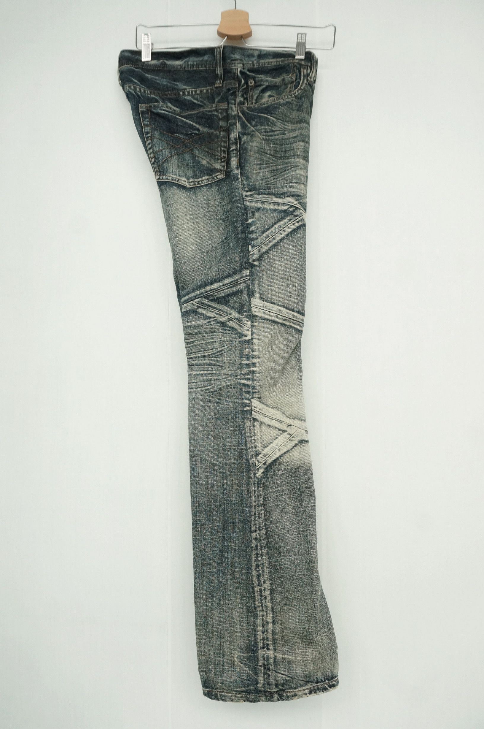 Japanese Brand Rare EDGE RUPERT Distressed Patchwork Low rise Jeans Size US 31 - 13 Thumbnail
